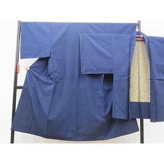 平和屋野田店■男性　お召　アンサンブル　80亀甲　逸品　BAAC9736ts　(着物)