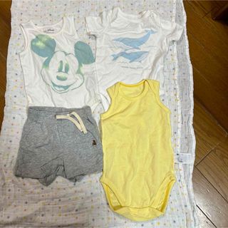 babyGAP - Gap・ユニクロ 80 ロンパース3枚 ショートパンツ セット