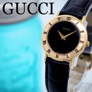 グッチ(Gucci)の116 【美品】GUCCI レディース腕時計 新品ベルト ゴールド ブラック(腕時計)