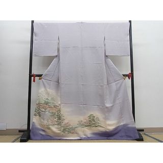 平和屋野田店■豪華色留袖　寿光織　風景文　暈し染め　金糸　逸品　BAAD0529mz(着物)