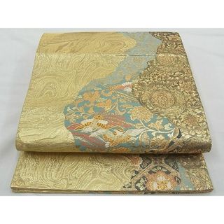 平和屋野田店◎六通柄袋帯　唐織　鳳凰道長正倉院文　金糸　逸品　BAAD1673du(帯)