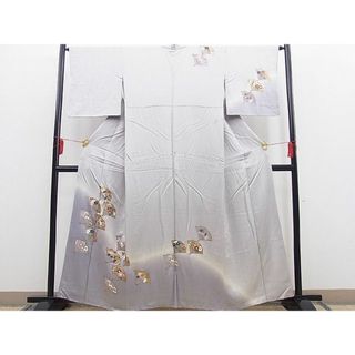 平和屋野田店■訪問着　扇面花文　ぼかし染め　金彩　逸品　BAAD0642gt(着物)