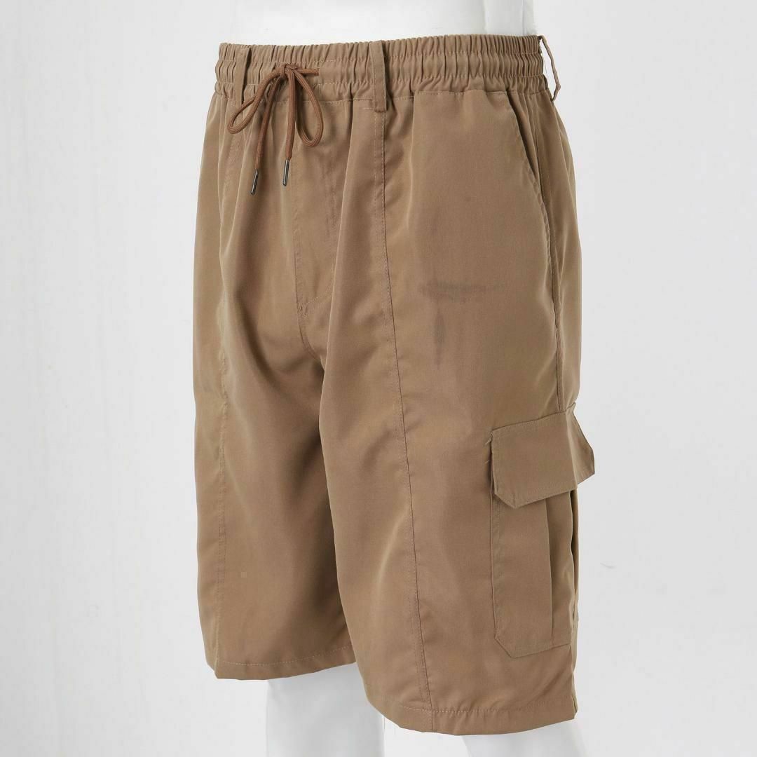 【新品】カーゴショートパンツ＜カーキ＞2XLサイズ ポリエステル 水陸両用 茶色 メンズのパンツ(ショートパンツ)の商品写真
