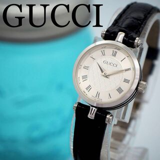 グッチ(Gucci)の294 GUCCI グッチ時計　レディース腕時計　ホワイト　サイドライン　希少(腕時計)