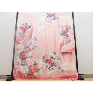 平和屋野田店■豪華振袖　刺繍　牡丹花車文　暈し染め　逸品　BAAC9228ts　(振袖)