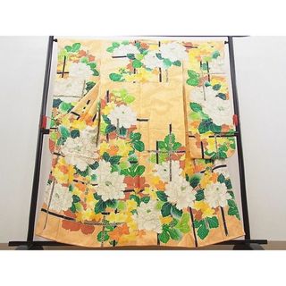 平和屋野田店■豪華振袖　駒刺繍　牡丹竹垣花文　金彩　逸品　BAAC9231ts　(振袖)