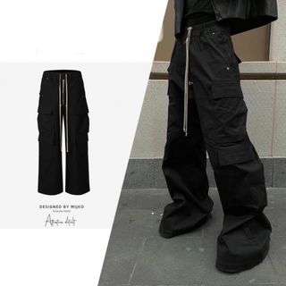 リックオウエンス(Rick Owens)のカーゴ　ワイドワークパンツ　韓国　ストリート　好きに(ワークパンツ/カーゴパンツ)