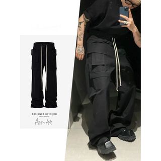 リックオウエンス(Rick Owens)のワイドポケット　ストレート　カーゴパンツ(ワークパンツ/カーゴパンツ)