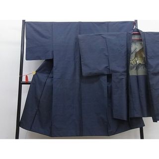 平和屋野田店■男性　本場大島紬　アンサンブル　80亀甲　羽裏：虎　逸品　BAAD0549mz(着物)