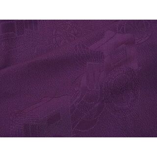 平和屋野田店■上質な色無地　御所車地紋　紫紺色　逸品　BAAB4460jr(着物)