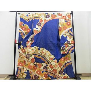 平和屋野田店■豪華振袖　駒刺繍　雪芝菊唐草文　金彩　逸品　BAAC7017cw(振袖)