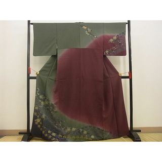 平和屋野田店■訪問着　辻が花　手描き　暈し染め　金彩　逸品　BAAC9361xi(着物)