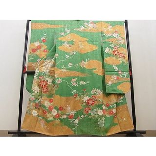 平和屋野田店■豪華振袖　駒刺繍　雲重ね霞枝花文　金彩　逸品　BAAC8313yt(振袖)