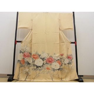 平和屋野田店■豪華色留袖　友禅　作家物　牡丹　逸品　BAAC8385yt(着物)