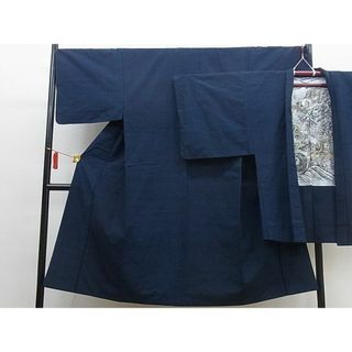 平和屋野田店■男性　紬　アンサンブル　色無地　褐返色　羽裏：龍　逸品　BAAD0425mz(着物)