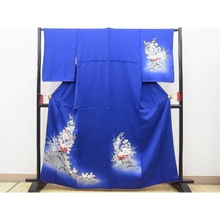 平和屋野田店■訪問着　手描き　草花文　暈し染め　金銀彩　逸品　BAAC5334hv(着物)