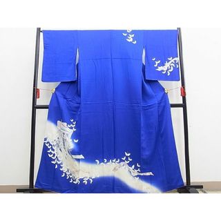 平和屋野田店■訪問着　刺繍　舞蝶御所車文　ぼかし染め　金糸　銀彩　逸品　BAAD0657gt(着物)