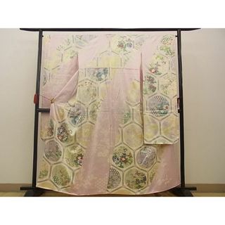 平和屋野田店■豪華振袖　駒刺繍　亀甲花蝶丸文　暈し染め　銀彩　逸品　BAAC9116xi(振袖)