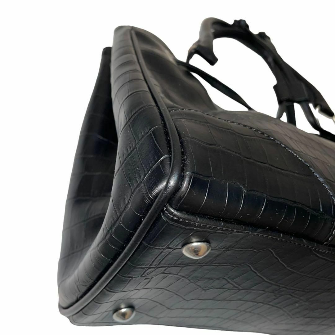 CASTELBAJAC(カステルバジャック)の即日発送　極美品 CASTELBAJAC ハンドバッグ クロコ型押し レザー レディースのバッグ(ハンドバッグ)の商品写真