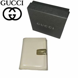 グッチ(Gucci)の即日発送 GUCCI 三つ折り 財布 エナメル ホワイト G金具(財布)