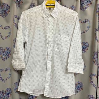 UNIQLO    メンズ　　シャツ　　七分袖　　四角い柄(Tシャツ/カットソー(七分/長袖))