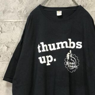FRUIT OF THE LOOM - thumbs up 企業ロゴ USA輸入 プリント オーバー Tシャツ
