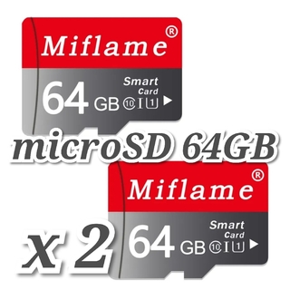 マイクロSD カード 64GB 2枚 microSD カード MIFL64(その他)