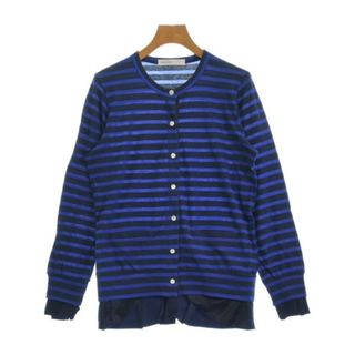 サカイラック(sacai luck)のsacai luck サカイラック カーディガン 2(M位) 紺x青(ボーダー) 【古着】【中古】(カーディガン)