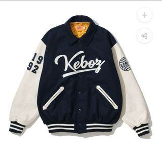 KEBOZ MELTON & LEATHER VARSITY JACKET 