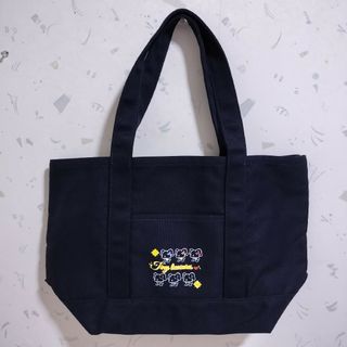 トートバッグ 厚手 ネイビー お洒落 レディース わんこ 犬 可愛い バッグ 青(トートバッグ)