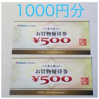 ヤマダ電機 株主優待券1000円分（500円×２枚）