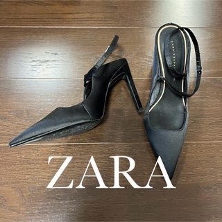 ZARA TRF ザラ ピンヒール ストラップ サテン パンプス サンダル