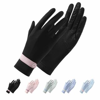 【色: ブラック】[Hsdvdva] レディース 手袋 夏用 UVカット手袋 【(その他)