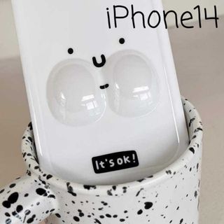 【売れてます】スマホケース iPhone14ケース ホワイト 3D 漫画 面白い(iPhoneケース)