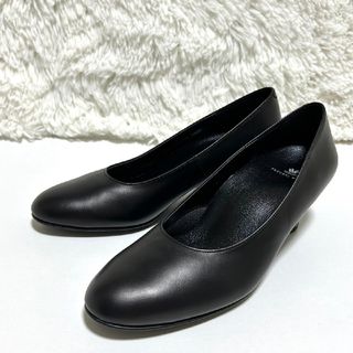 サクセスウォーク(SUCCESSWALK)の極美品　ワコール　サクセスウォーク　ベーシック　パンプス　ラウンドトゥ　ブラック(ハイヒール/パンプス)