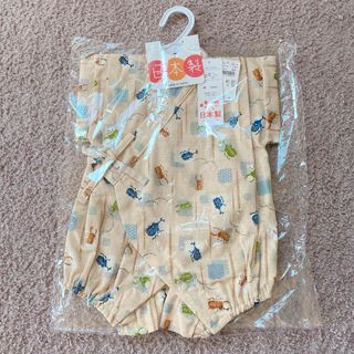 新品未使用　60cm  甚平 浴衣 コンビドレス 綿100% 男の子　ベビー(甚平/浴衣)