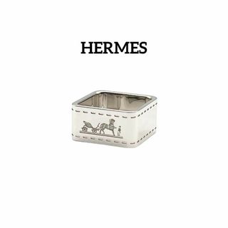 Hermes - エルメス ボルデュック スカーフリング　スカーフ留め　馬車柄　シルバー　馬　①