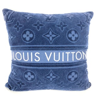 LOUIS VUITTON - ルイヴィトン LOUIS VUITTON クッサン LV バケーション M77782  ピロー 枕 インテリア クッション コットン ブルー 美品