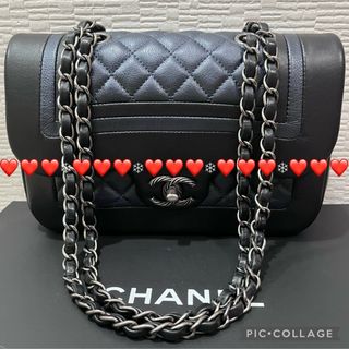 シャネル(CHANEL)の極美品シャネルマトラッセバイカラーショルダーバッグ(ショルダーバッグ)