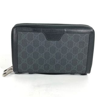 グッチ(Gucci)のグッチ GUCCI トラベルケース ハンドバッグ  409206 GGスプリーム Wファスナー 長財布 GGスプリームキャンバス ブラック(長財布)