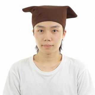 【色: ブラウン】smile mode 三角巾 キッチン用 おしゃれ シンプル (その他)