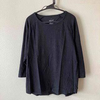 ムジルシリョウヒン(MUJI (無印良品))の無印良品 七分袖ラグランTシャツ ブラック(Tシャツ(長袖/七分))