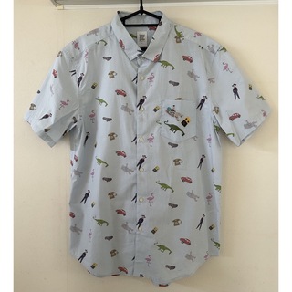 Design Tshirts Store graniph - 【美品】 グラニフ 半袖シャツ Ｌサイズ