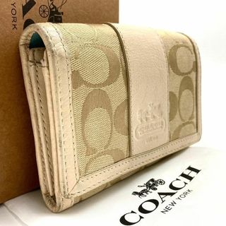 コーチ(COACH)のコーチ 二つ折り財布 シグネチャー レザー ライトブラウン 60508(財布)