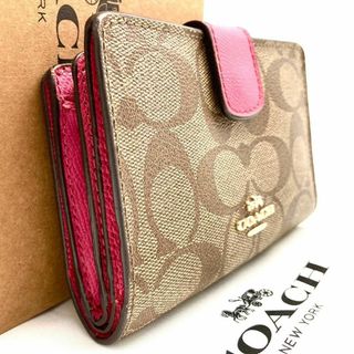 コーチ(COACH)のコーチ 二つ折り財布 シグネチャー PVC ブラウン 60508(財布)