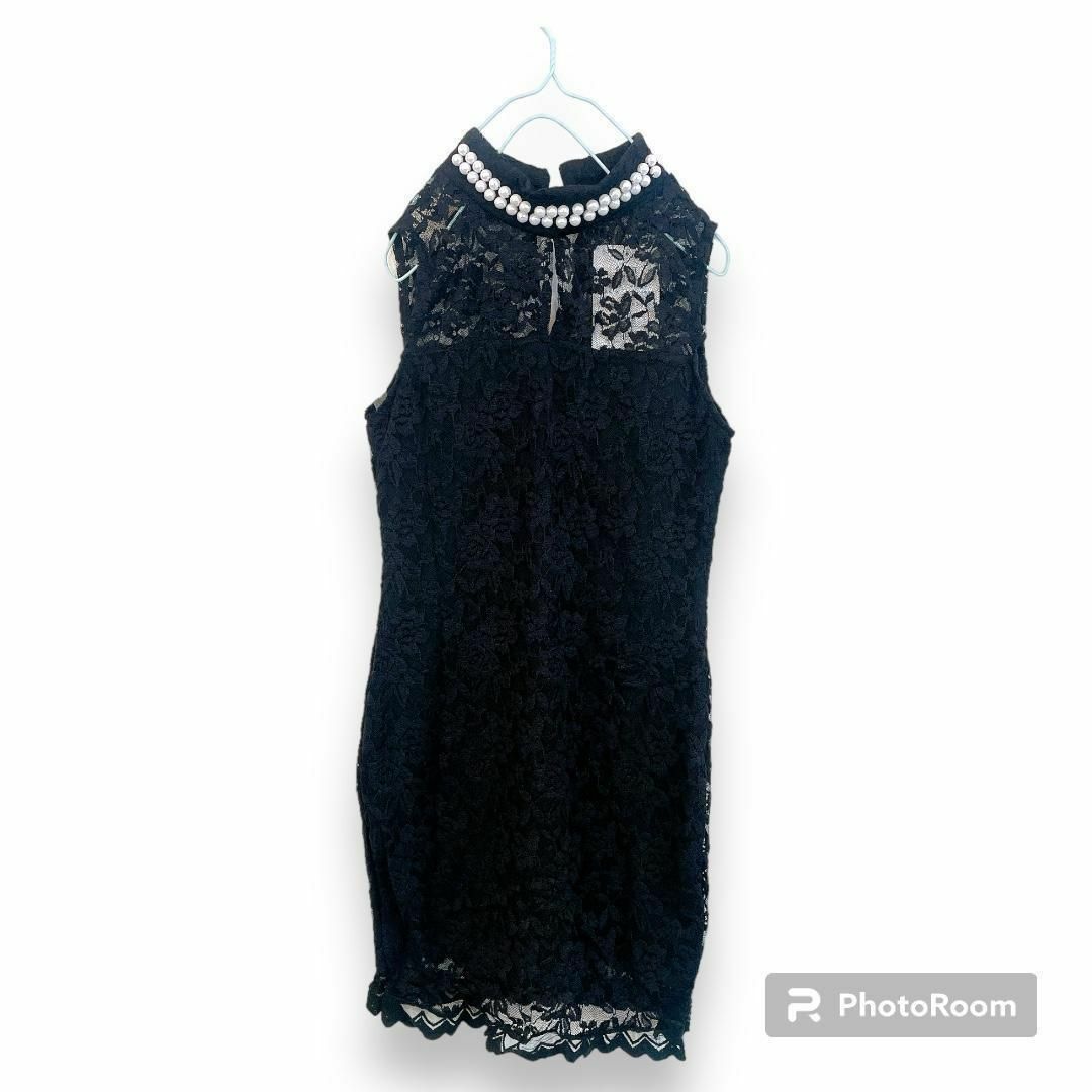 ワンピース　キャバドレス パール付きパーティー タイトスカート人気セクシーM黒 レディースのフォーマル/ドレス(その他ドレス)の商品写真