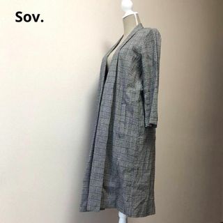 ソブ(Sov.)のsov.★ソブ★ダブスタ★グレンチェック★リネンコート★ロングコート★羽織り(ロングコート)