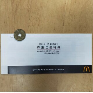 マクドナルド　株主優待券 1冊　～2024.9(レストラン/食事券)