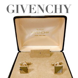 ジバンシィ(GIVENCHY)の美品 ジバンシー カフス ゴールド ロゴ 箱付き(カフリンクス)