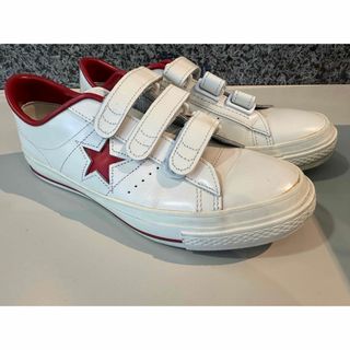 コンバース(CONVERSE)の日本製 コンバース ワンスター ベルクロ 白×赤 27センチ(スニーカー)